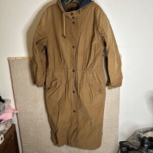 Eddie Bauer  VTG**Men's Trench Coat Tan Outdoor Outfitter Size Medium